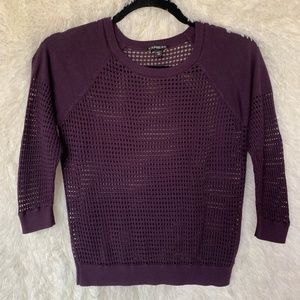 Express Purple Hole Pattern Sweater Shirt Size XS